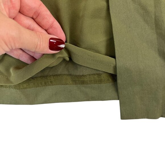 Banana Republic Wrap Midi Dress Green Career Sleeveless Size 12 - Picture 3 of 13